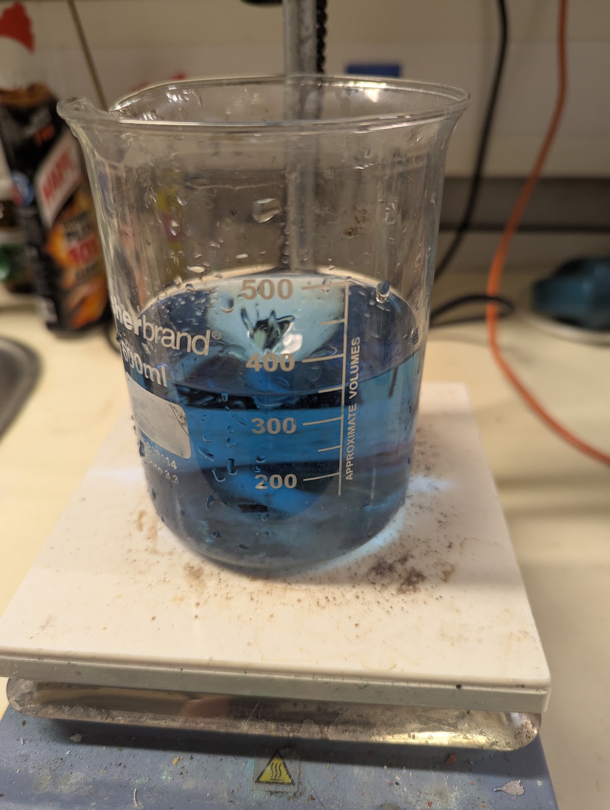 After about 30 seconds, the colour starts to fade and turn green-ish.