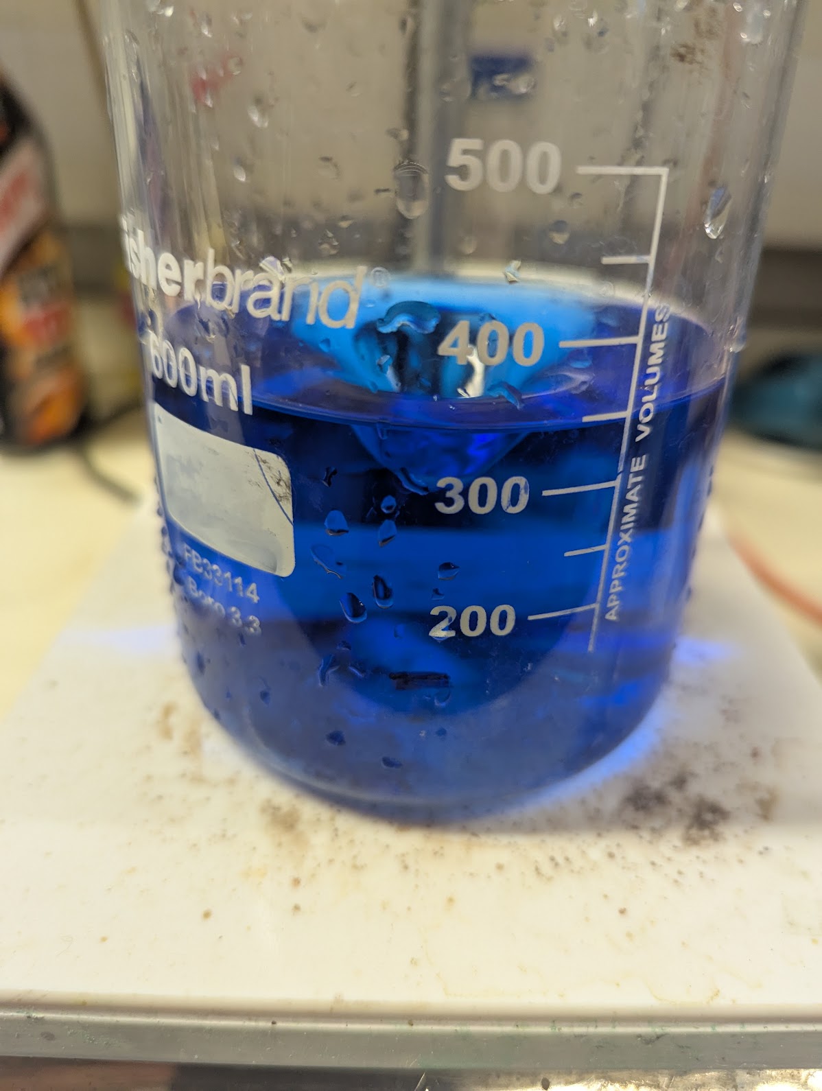 Immediately after the addition, not much is seen to happen.