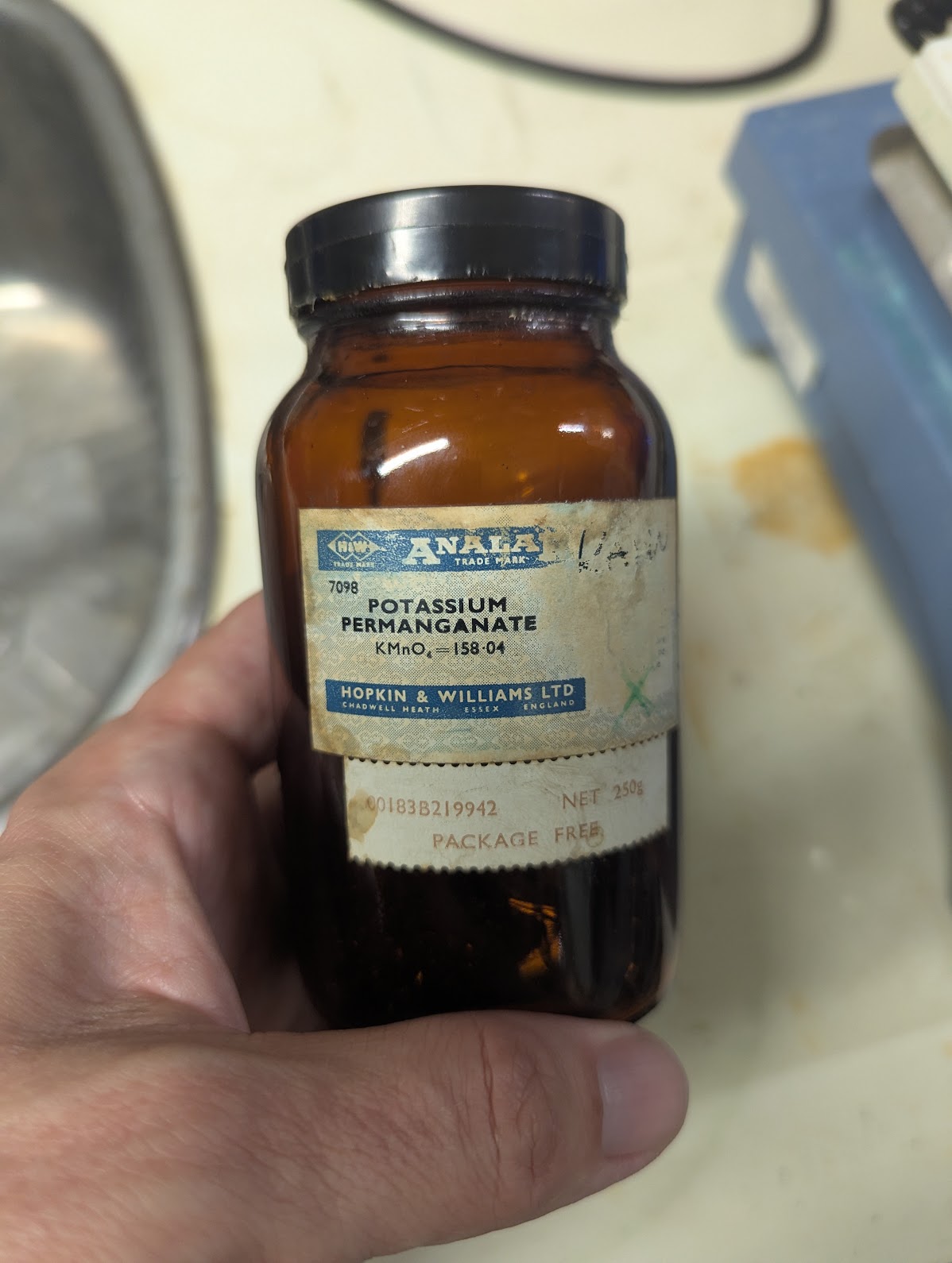 A very old bottle of permanganate