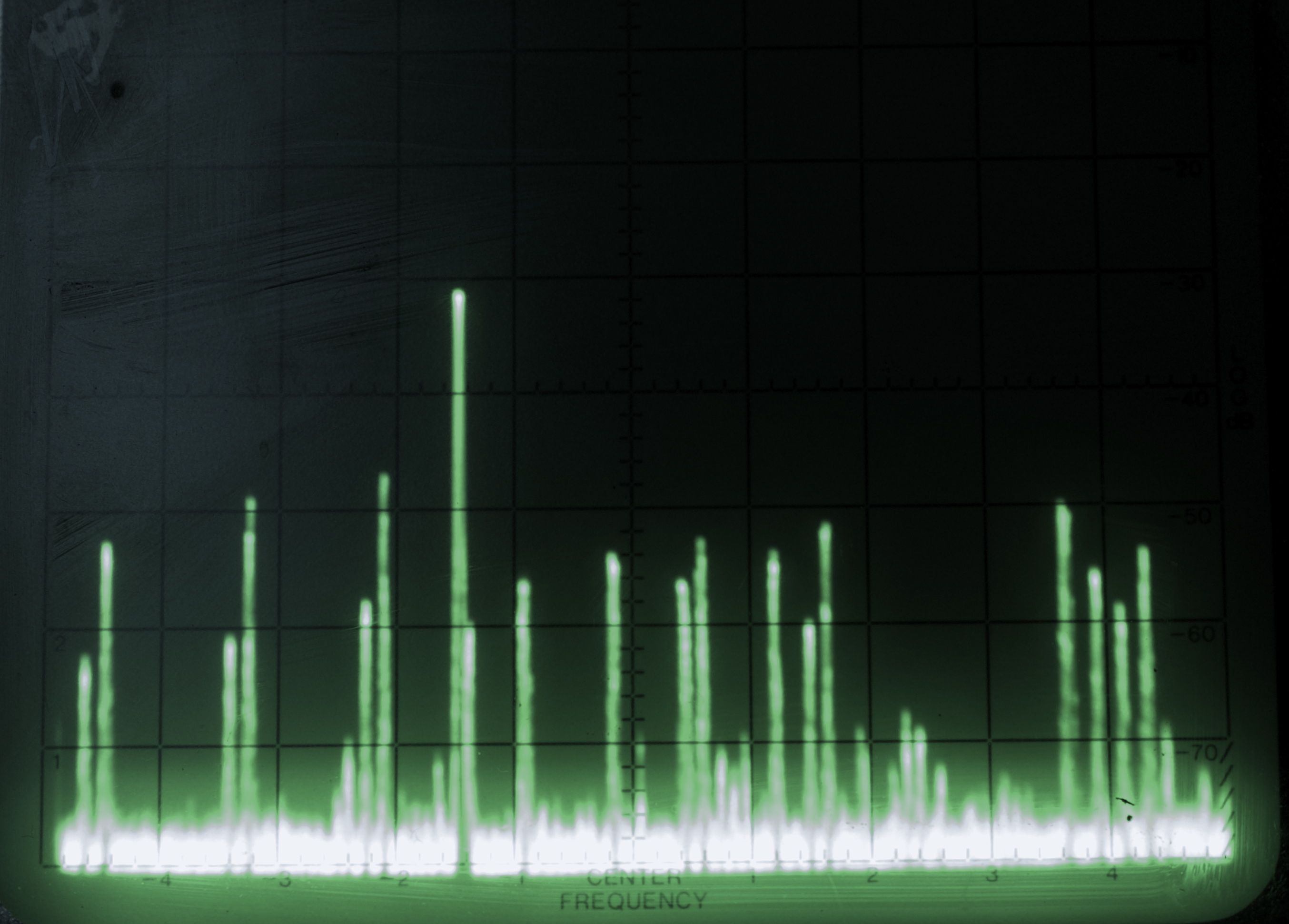 Transmitter output into a spectrum analyser