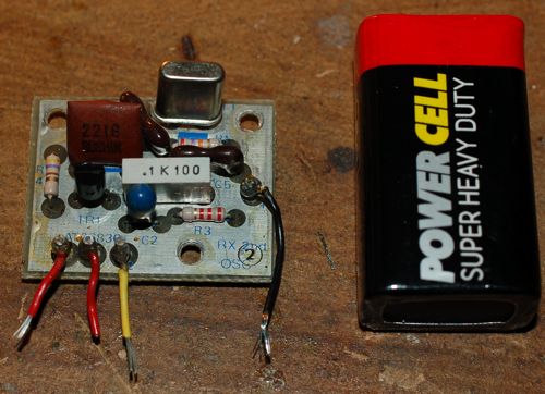 Pye Westminster crystal oscillator hacked for the project.