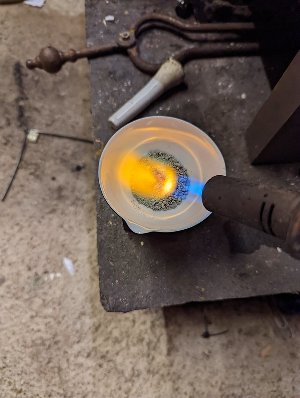 Heating the silver and flux mixture